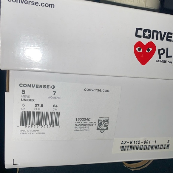Comme Des Garçon X Converse Chuck Taylor - Picture 5 of 6